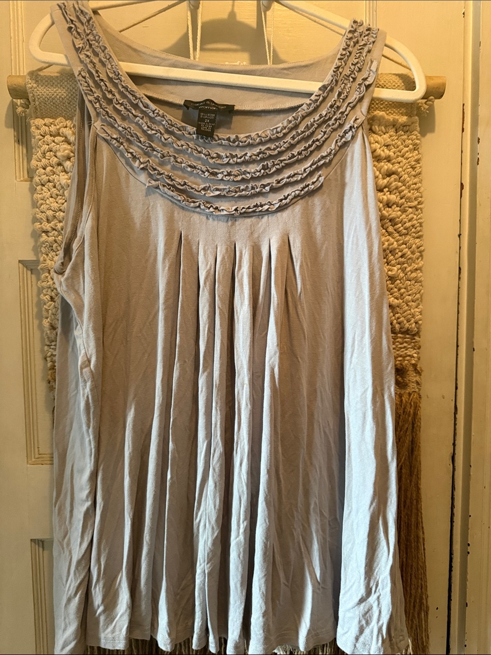 cable & gauge Ruffled Tank Top 2x